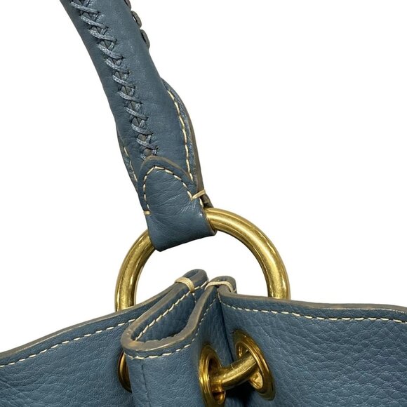 Auth PRADA - BR4829 Blue Gray Leather Shoulder Bag - Picture 11 of 16
